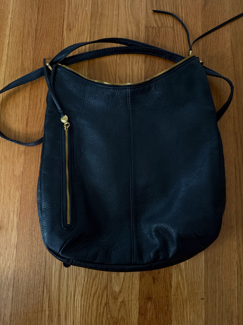 HOBO Black Leather convertible backpack Bag with Gold Hardware